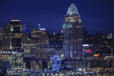 Cincinnati at night. Cincinnati, Ohio, USA. clipart