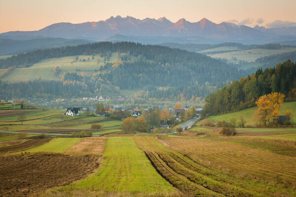 Sromowce Wyzne and Tatra Mountains. Niedzica, Lesser Poland, Poland.
