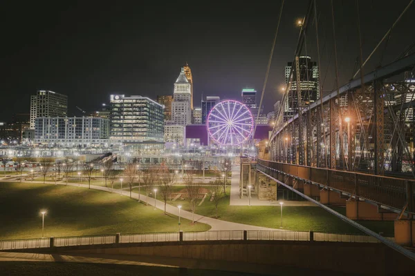 Cincinnati Bei Nacht Cincinnati Ohio Usa — Stockfoto