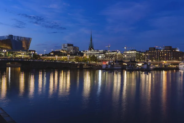 Panorama Von Stockholm Bei Nacht Stockholm Sodermanland Und Uppland Schweden — Stockfoto