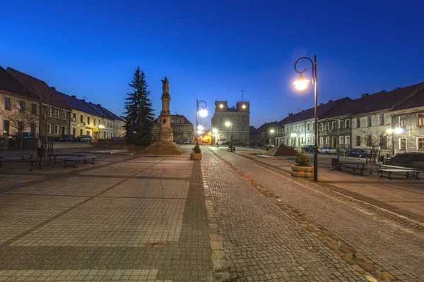 Δημαρχείο Του Τόσεκ Νύχτα Toszek Opole Πολωνία — Φωτογραφία Αρχείου