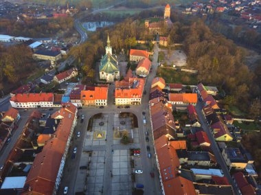 Toszek 'in Panoraması. Toszek, Opole, Polonya.