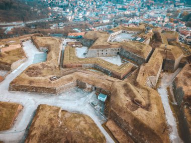 Klodzko Kalesi havadan. Klodzko, Aşağı Silezya, Polonya.