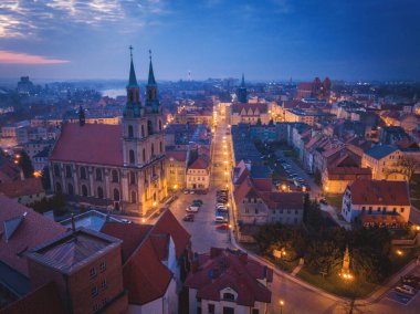 Brzeg Panoraması. Brzeg, Opole, Polonya.