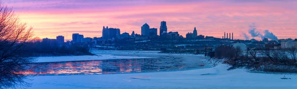 Panorama Kansas City Nascer Sol Kansas City Missouri Eua — Fotografia de Stock