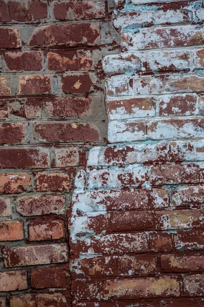 Старая Красная Кирпичная Стена Царапинами Коррозией — стоковое фото
