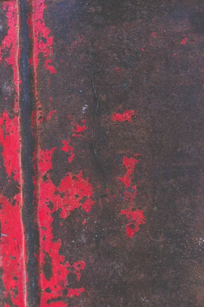 Óxido Viejo Sobre Metal Con Pintura Roja Estilo Vintage — Foto de Stock