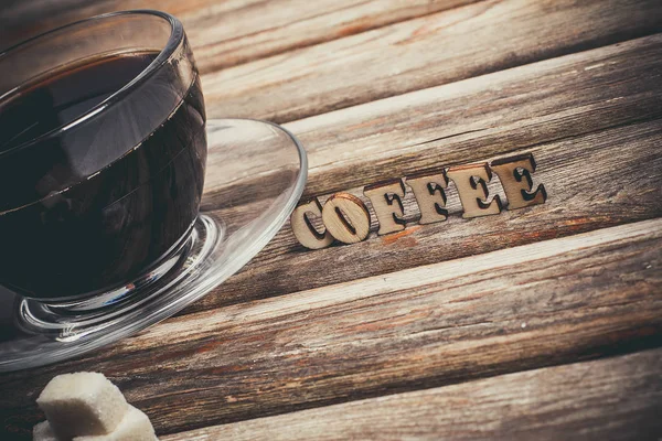 Aromatische Smakelijke Koffie Een Glazen Kop Kaneel Naast Een Vintage — Stockfoto