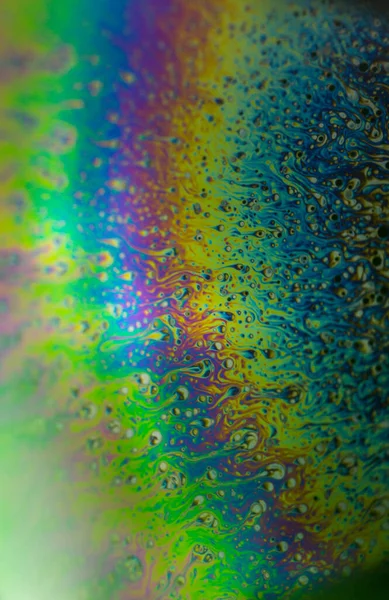 Zeepbel Abstractie Zeer Dicht Bij Met Beweging Verschillende Kleuren — Stockfoto