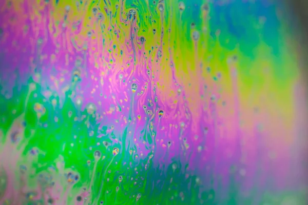 Tvål Bubbla Abstraktion Mycket Nära Med Rörelse Och Olika Färger — Stockfoto