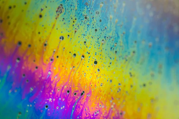 Soap Bubble Abstraction Very Close Movement Different Colors — Stock Photo, Image