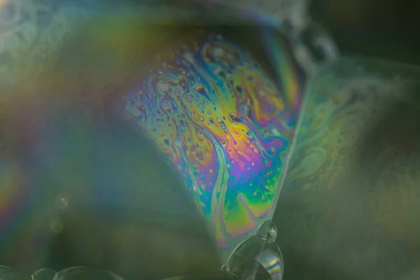 Abstracción Burbujas Jabón Muy Cerca Con Movimiento Diferentes Colores — Foto de Stock