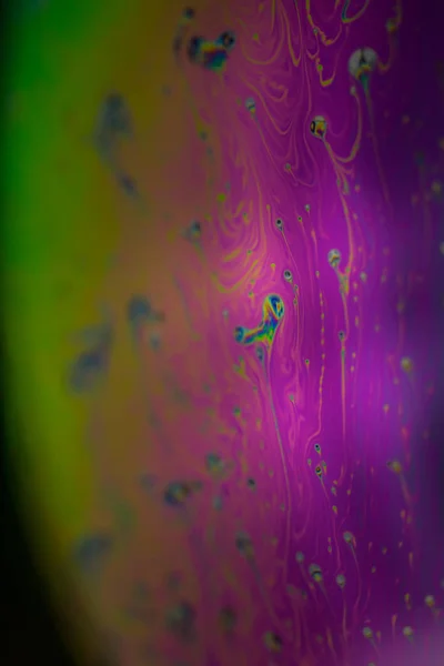 Soap Bubble Abstraction Very Close Movement Different Colors — 스톡 사진