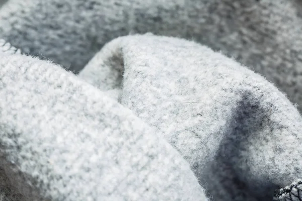 Textura Lana Blanca Ropa Para Calentamiento Vista Macro — Foto de Stock