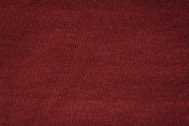 Giysiler için dokuma ve makro dekoru olan kırmızı kumaş