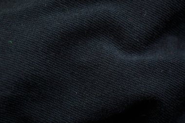 Giysiler ve dekorasyon için kalın siyah kumaş.
