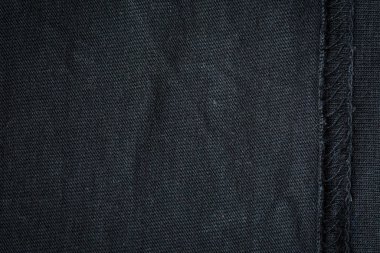 Giysiler ve dekorasyon için kalın siyah kumaş.