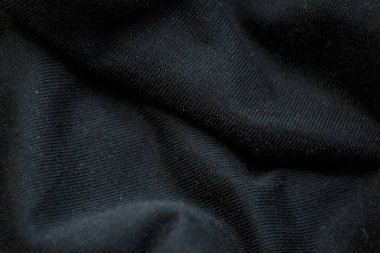 Giysiler ve dekorasyon için kalın siyah kumaş.