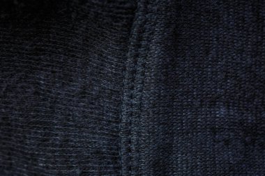 Giysiler ve dekorasyon için kalın siyah kumaş.