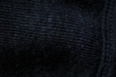 Giysiler ve dekorasyon için kalın siyah kumaş.