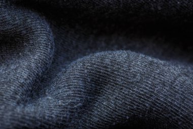 Giysiler ve dekorasyon için kalın siyah kumaş.