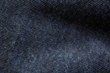 Giysiler ve dekorasyon için kalın siyah kumaş.