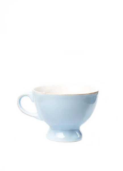 Große Blaue Tasse Auf Weißem Hintergrund — Stockfoto