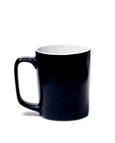 Große Schwarze Tasse Auf Weißem Hintergrund — Stockfoto