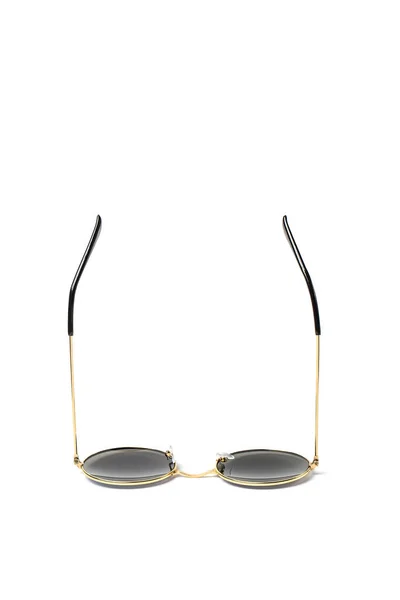 Okrągłe Okulary Niebieskimi Szklankami Białym Tle — Zdjęcie stockowe