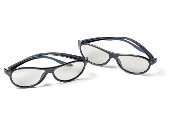 Óculos Elegantes Pretos Fundo Branco — Fotografia de Stock