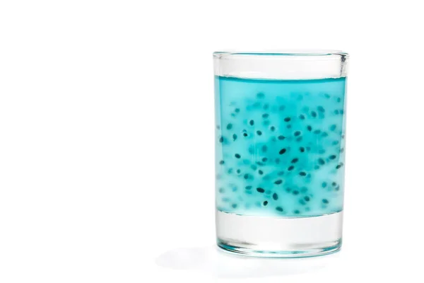 Savoureux Cocktail Aqua Menthe Dans Verre Avec Glace Sur Fond — Photo