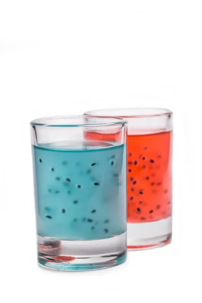 Röd Och Turkos Cocktail Med Korn Vit — Stockfoto