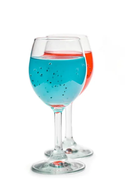 Cocktail Rosso Turchese Con Grani Bianco — Foto Stock