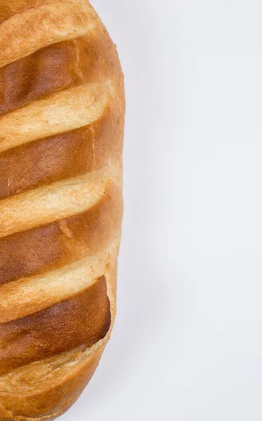 Tasty Fresh Black White Bread Wheat Flour White Background — Stock Photo, Image