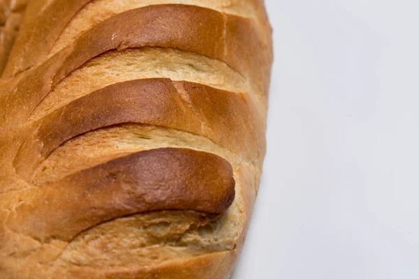 Tasty Fresh Black White Bread Wheat Flour White Background — Stock Photo, Image