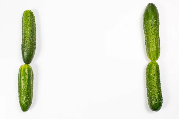Fresh Green Cucumbers White Background — Stock Photo, Image
