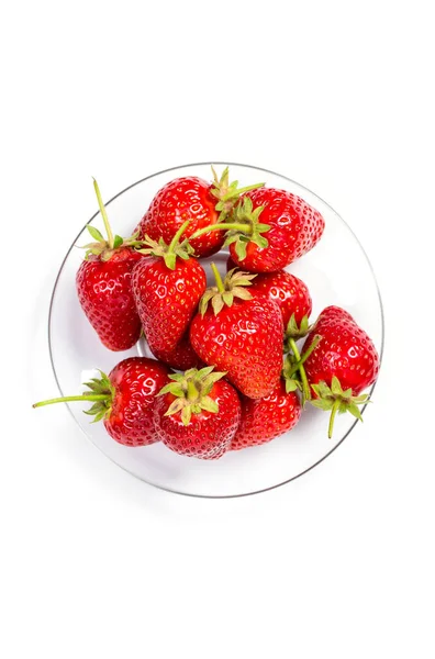 Fresas Maduras Sobre Fondo Blanco Cerca — Foto de Stock