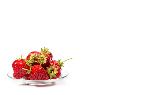 Fresas Maduras Sobre Fondo Blanco Cerca — Foto de Stock