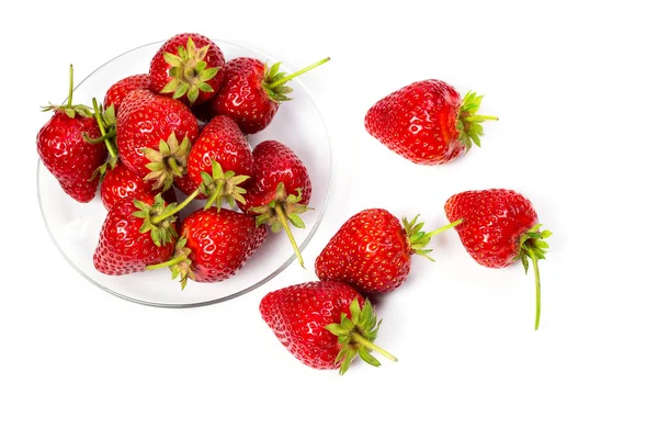 成熟的草莓 白色背景 — 图库照片