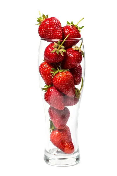Ripe Strawberries White Background Close — Stock Photo, Image