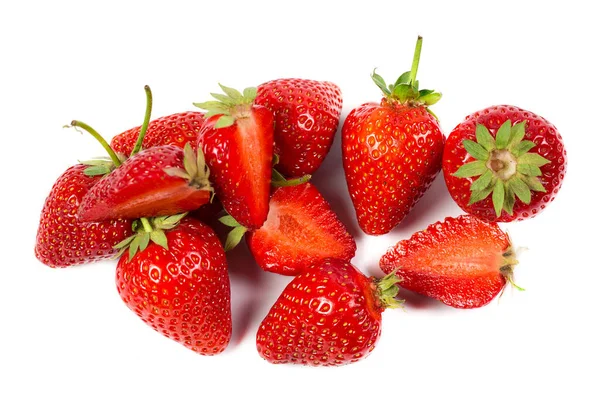 Fresas Rojas Maduras Sobre Fondo Blanco Fotos de stock libres de derechos