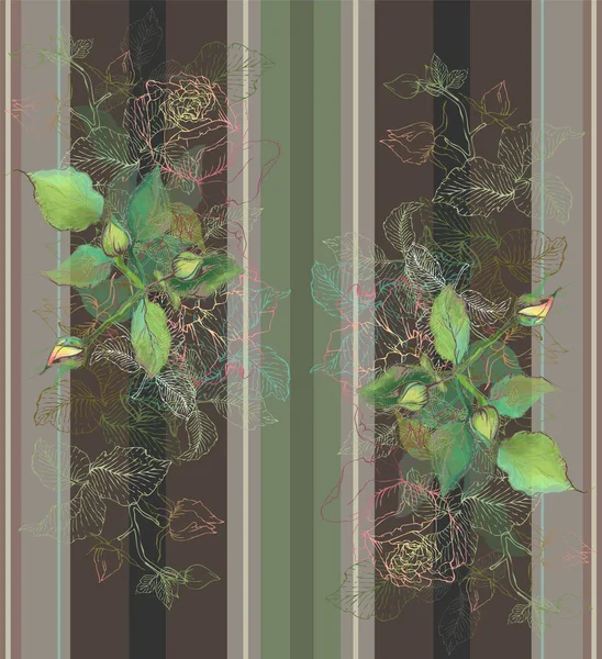 Naadloze achtergrond van een bloemen sieraad, modieus modern — Stockvector