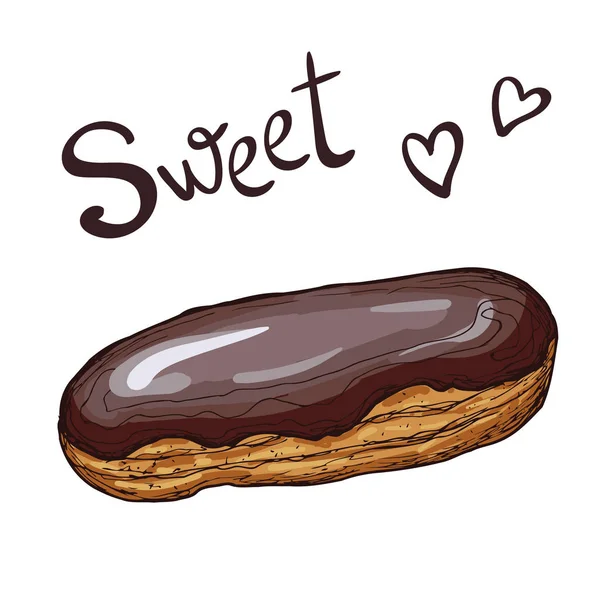 Эклер рисунок карандашом