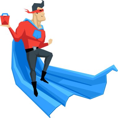 Gıda teslim süper kahraman karakter