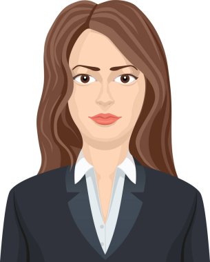 Takım elbiseli güzel kadın karakter avatarı