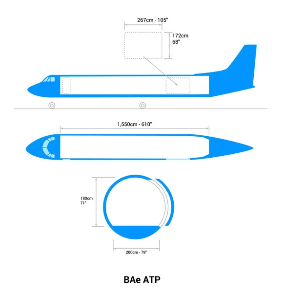 Avión Bae Atp Sistema Carga Aeronaves — Vector de stock