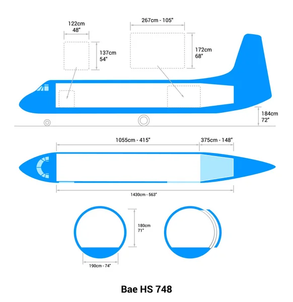 Bae 748 Airplane Carga Carga Aeronaves — Vector de stock