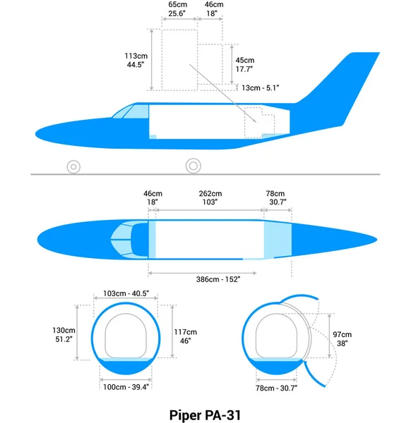 Piper Airplane Carga Carga Aeronaves — Vector de stock