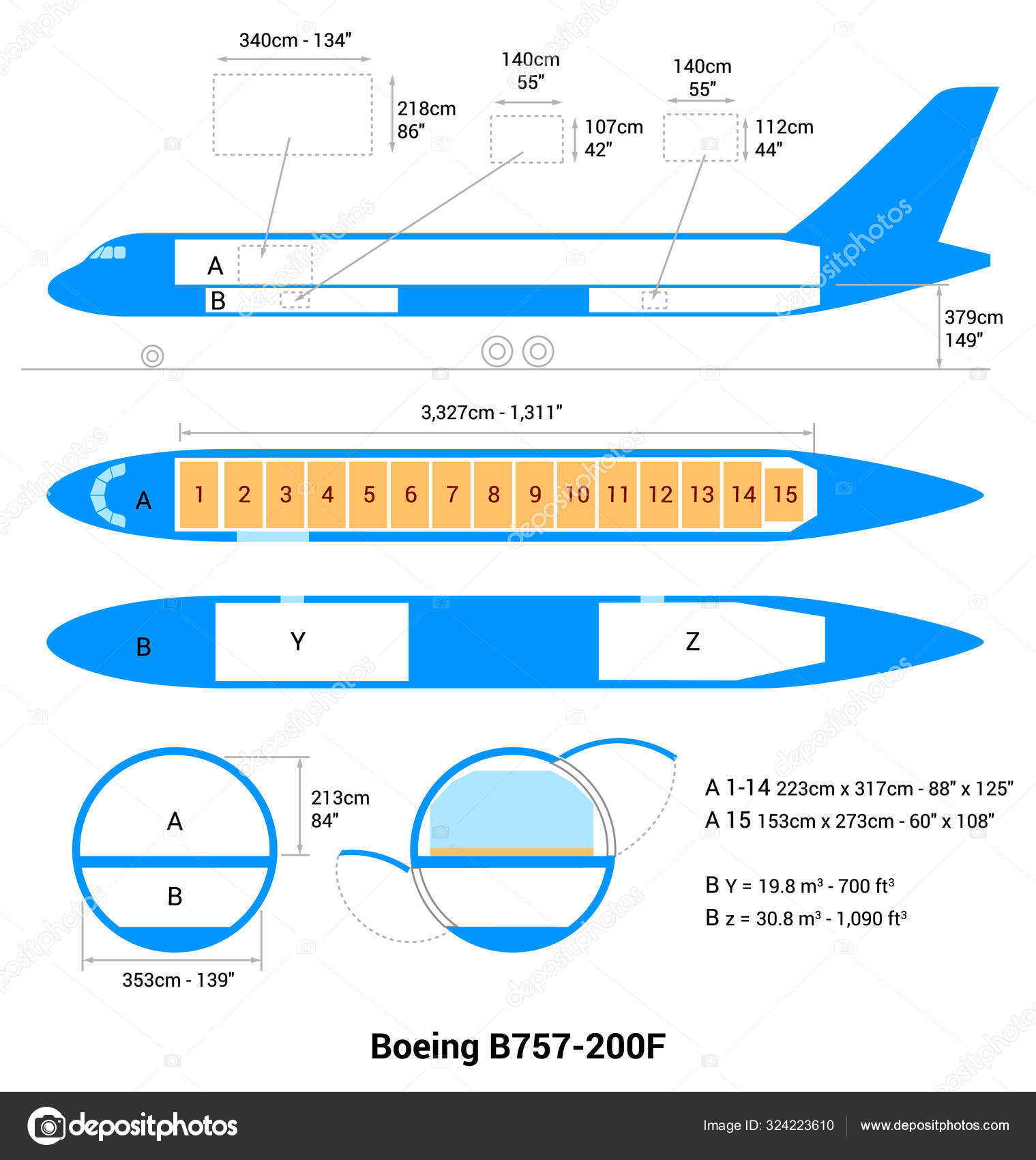 Boeing B757 200F Cargo Aircraft Guide Stock Vector Image by ©Pokutius