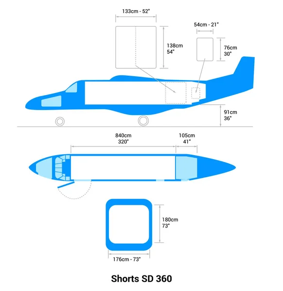 Shorts 360 Avión Pantalones Cortos 360 — Vector de stock
